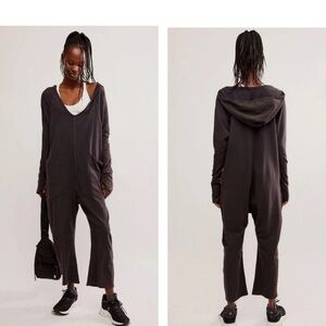 Free People Movement Hot Shot Long Sleeve Onesie. Color Black